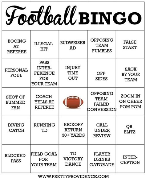 Free Printable Football Bingo Printable Templates