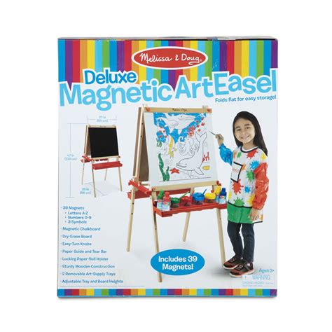 Melissa And Doug Deluxe Magnetic Standing Art Easel With Chalkboard Dry