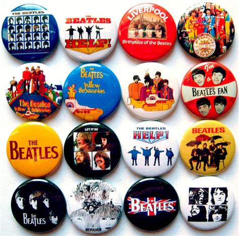 The Beatles Pin Button Badges Pinback Pins Set 1 John Lennon Etsy