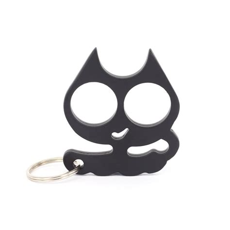 The kitty keychain right at your fingertips! Alloy Cat Self Defense Keychain Steel Finger Knuckles ...