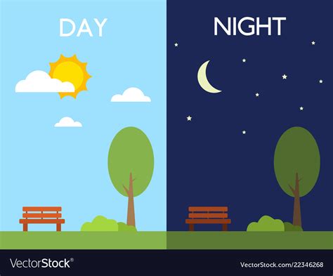 Day And Night Concept Sun And Moon Tree Royalty Free Vector