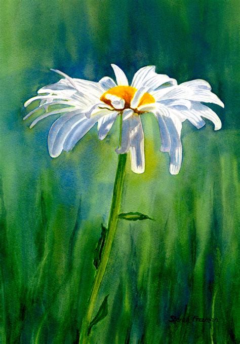 White Daisy Watercolor Daisies Watercolor Painting Original Etsy