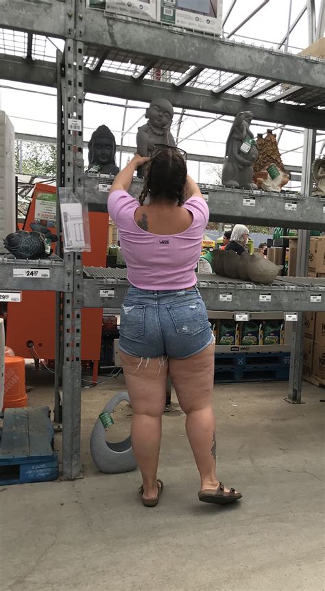 Pigtails Blonde Milf With Huge Curves In Home Depot Pt 1 Short Shorts