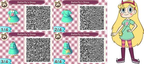 April 5 new codes added! Star Butterfly dress qr code - Animal Crossing new leaf ...