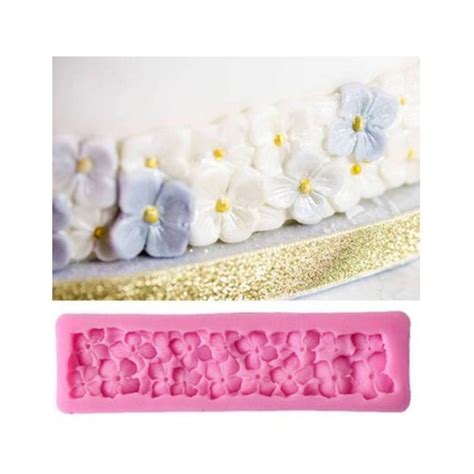 molde de silicone cordão de flores para biscuit confeitaria