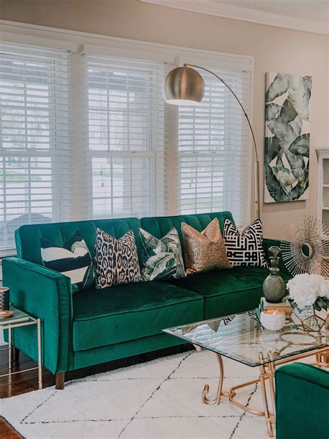 Glam Mid Century Modern French Chic Tropical Living Room