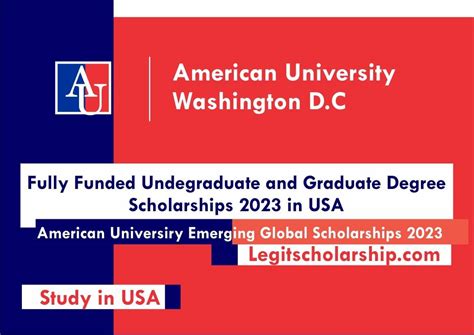 American University Emerging Global Leader Scholarship In Usa 2024