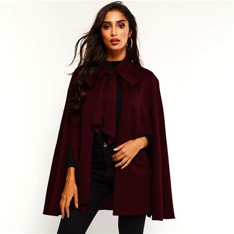 Vintage Suede Capes Women Windproof Warm Autumn Winter Outerwear Office