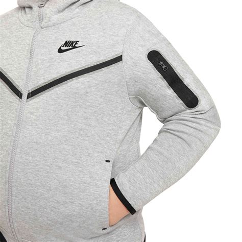 Kids Nike Sportswear Tech Fleece Full Zip Hoodie Dk Grey Heather