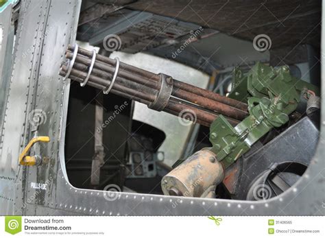 Vietnam Machine Gun Of An American Helicopter During The