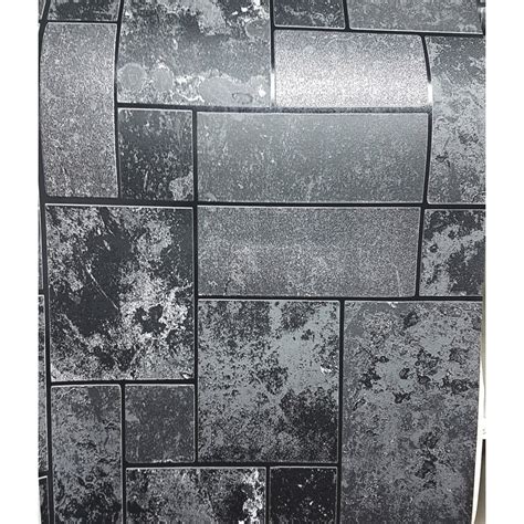As Creation Marble Stone Slate Effect Black Charcoal