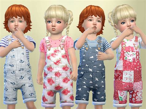 Toddlers Patterned Overalls The Sims 4 Catalog