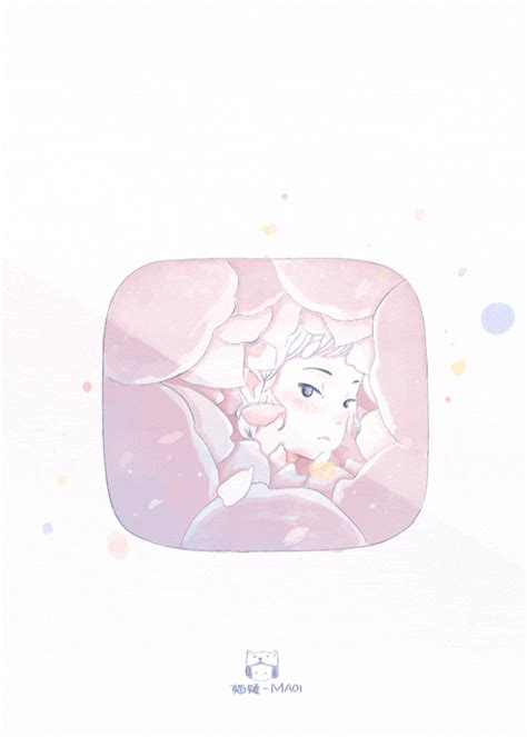 Những cánh hoa màu hồng đang che lấp cô GIF zcool Cute Desktop Wallpaper Anime Wallpaper