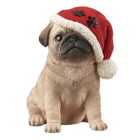 Christmas Puppy Dog In Santa Hat Tabletop Figurine Holiday T Ideas