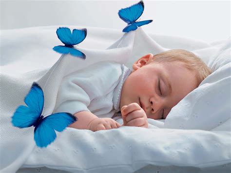 Wallpaper Child Baby Sleep Dream Butterfly Angel Sweet