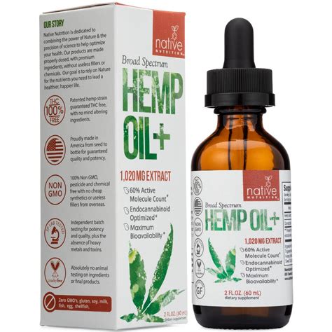 300 mg thc free broad spectrum hemp oil extract cbd oil native nutrition