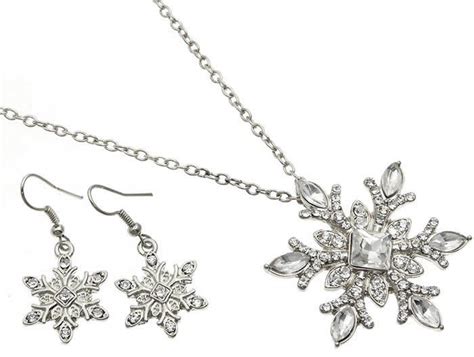 Snowflake Necklace And Earring Set Wholesale Fashion Jewelry 150726