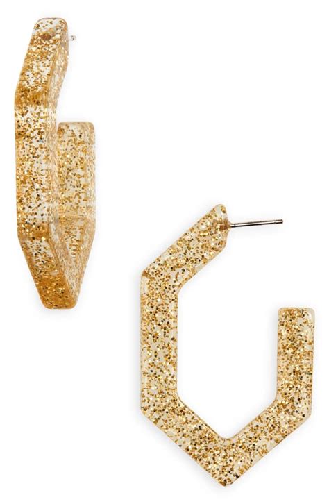 Madewell Glitter Oversize Geometric Hoop Earrings Stocking Stuffers