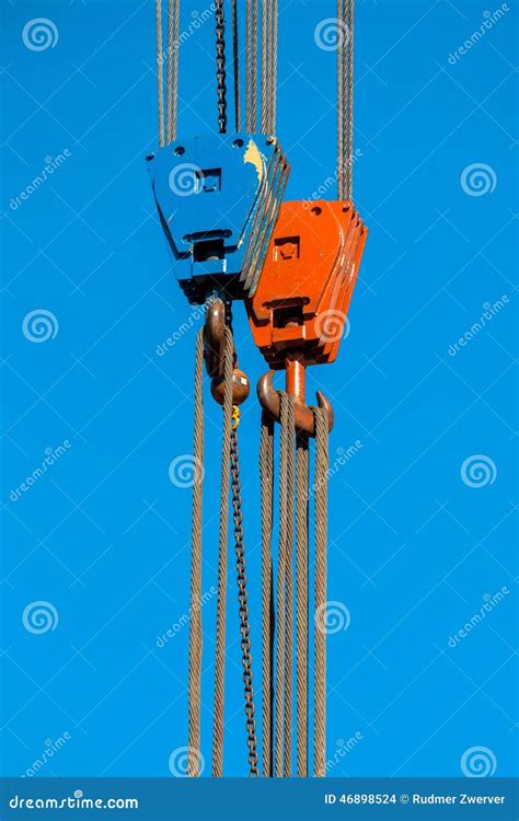 Two Crane Lifting Hooks Stock Photo Image Of Industry 46898524