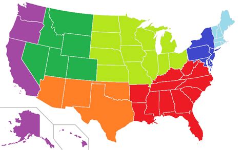 7 Regions Of The United States Of America America United States Of