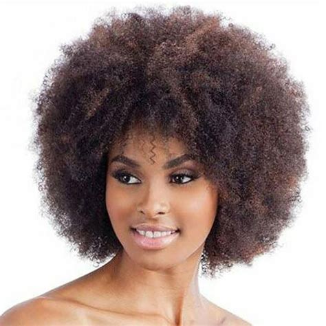 Shop Brown Synthetic Curly Wigs For Women Short Afro Wig African