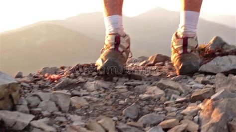 Hiker Feet Mountain Walking Stock Video Video Of Nature Health