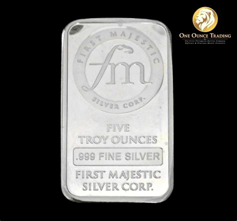 5 Oz First Majestic Silver Bar One Ounce Trading