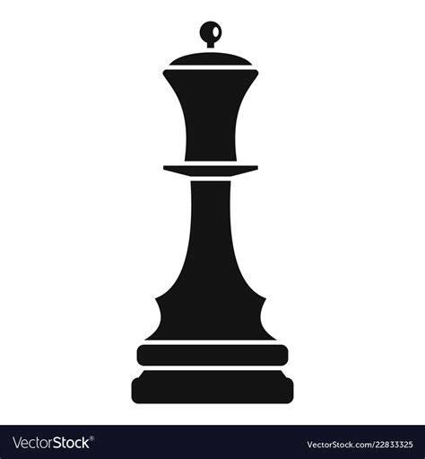 Black Queen Chess Icon Simple Style Royalty Free Vector