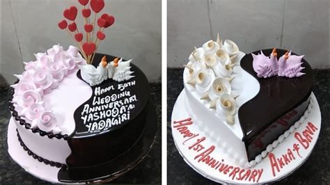 By designing a cake carefully, not only will the dessert taste delicious but it will also be a beautiful centerpiece to the anniversary celebration. Two Anniversary cake Amazing design /heart shape/ and ...