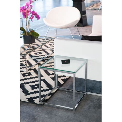 Chrome Cocktail Table With Glass Top — Rentquestnyc