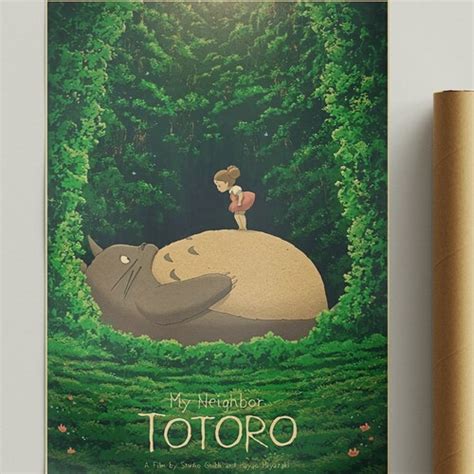 My Neighbor Totoro Studio Ghibli Anime Poster Japanese Etsy