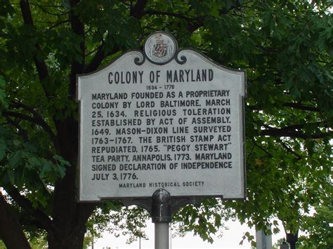 Photo Colony Of Maryland Marker