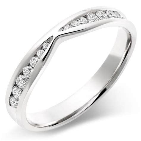 18ct White Gold Diamond Shaped Wedding Ring Diamond Wedding Rings
