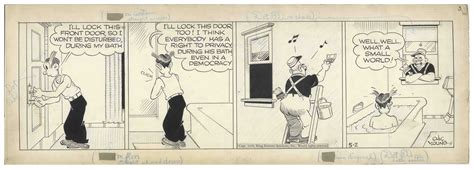 Lot Detail Chic Young Hand Drawn Blondie Comic Strip From 1945 Titled You Cant Win