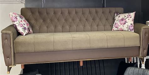 brand new brown turkish sofa bed with ottoman storage free cushions ebay