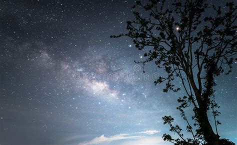 The Milky Way Galaxy Over The Starry Night Sky Stock Image Image Of