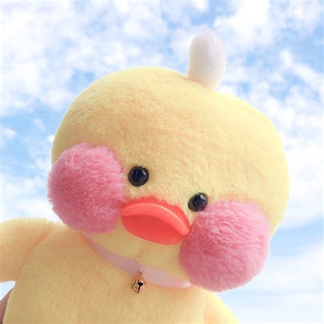 Kawaii Lalafanfan Cafe Yellow Duck Plush Toy Birthday T For Girl In