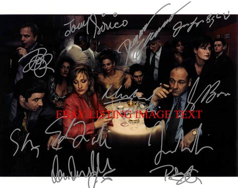 The Sopranos Cast Signed Autograph 8x10 Rp Photo James Gandolfini Edie
