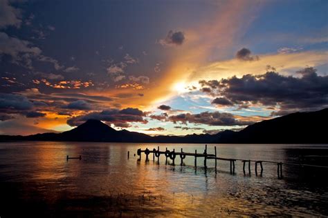 Sunset On Lake Atitlan Guatemala Lake Atitlan Guatemala Travel