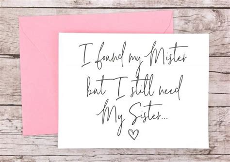 I Found My Mister But I Still Need My Sister Card Bridesmaid Proposal