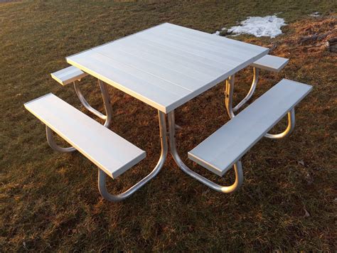 All Aluminum Picnic Table Square top with Stainless steel ...