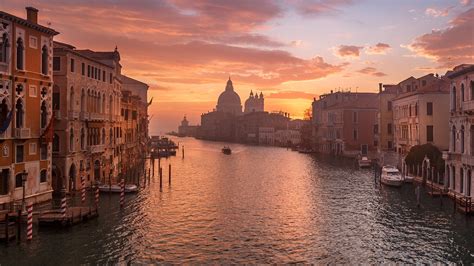 922468 Water Sky Building Sunset Italy Boat River Venice