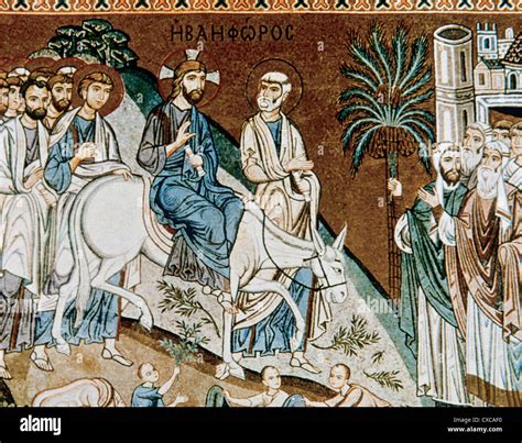 Byzantine Art Italy Jesus Triumphal Entry Into Jerusalem Mosaic