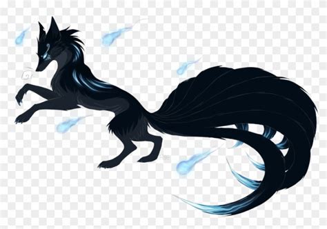 Png Royalty Free Black Nine Tailed Fox Magical Creatures Nine Tailed