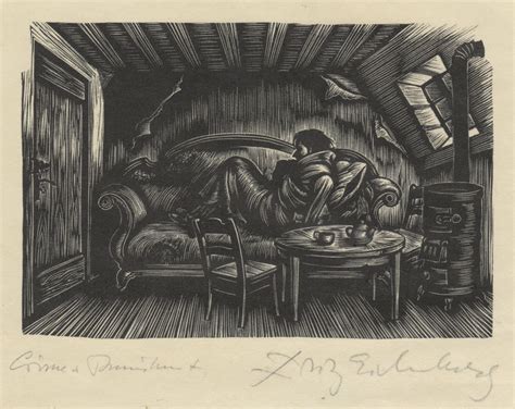 Raskolnikov In The Attic From Crime And Punishment By Fritz