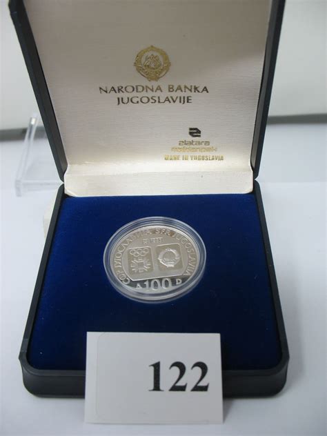 1984 Winter Olympics 100 Dinars Silver Coin Sarajevo