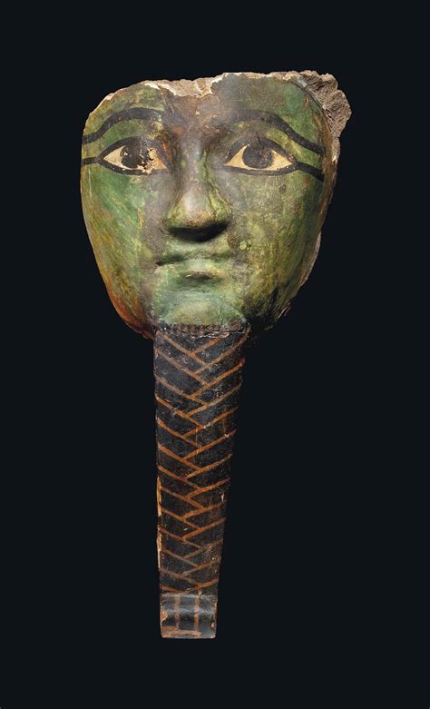 An Egyptian Gesso Painted Wood Sarcophagus Mask Late Period Dynasty Xxvi Circa 664 525 B C