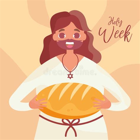 Jesus Sharing The Bread Holy Week Vector Stock Vector Illustration Of