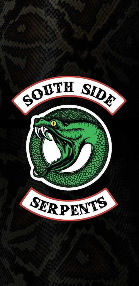 Logo South Side Serpents With A Snake Skin In The Background Riverdale