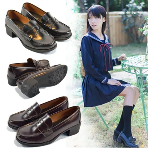 Japanese Student Shoes College Girl Shoes Jk Commuter Uniform Shoes Pu